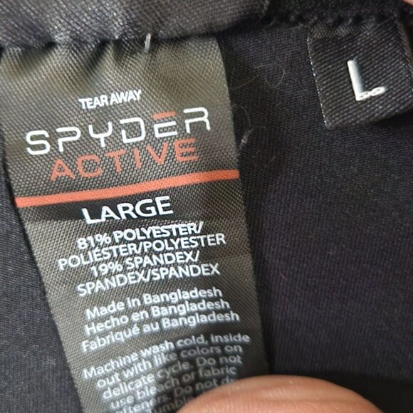 Spyder Full Zip Soft Shell Black Hooded Jacket Size L - Picture 9 of 10